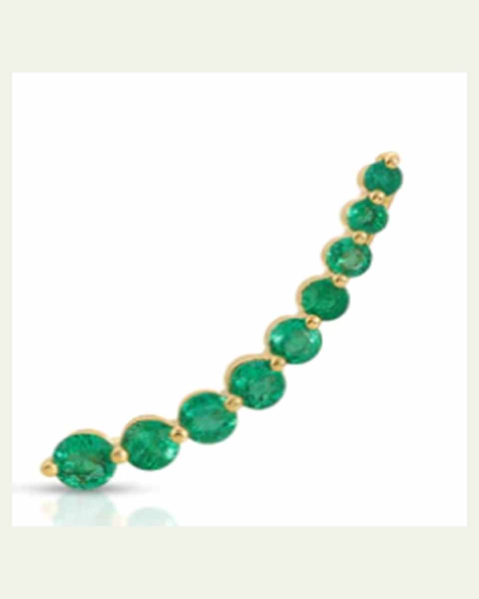 18K YG EMERALD FLOATING EARR